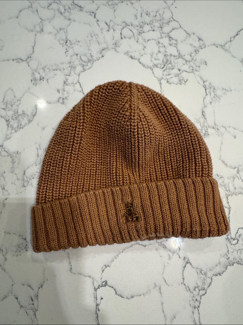 GAP Caramel Brown Ribbed Knit Beanie
